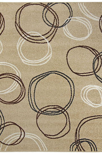 Stück Teppich LOTTO Kreise dunkelbeige