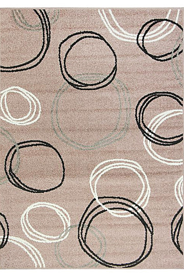 Stück Teppich LOTTO Kreise beige