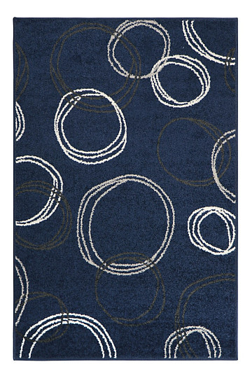Stück Teppich LOTTO Kreise blau