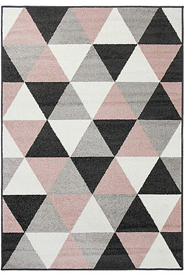 Stück Teppich LOTTO Dreiecke schwarz / pink