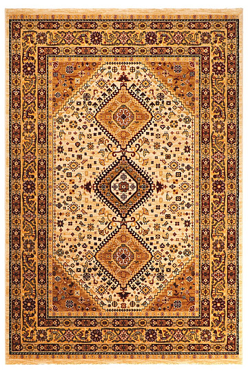 Luxus Wollteppich PRAG geometrisches Beige