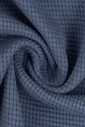 Baumwollstrick mit Waffelmuster - blau