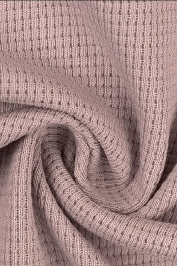 Baumwollstrick mit Waffelmuster - rosa