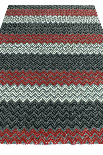 Moderner Teppich ZIG ZAG rot