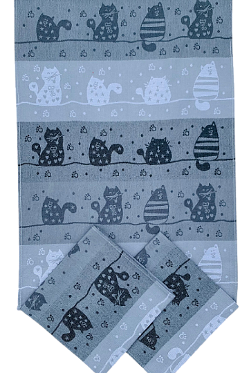 Handtücher KATZEN AUF DEM DACH grau