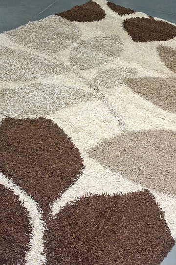Stück Teppich SHAGGY EXTRA Blätter beige