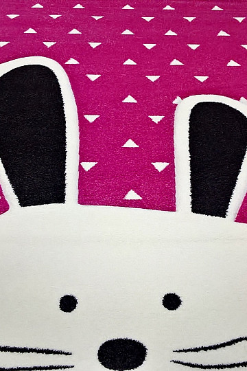 Kinderteppich PASTEL Rosa Hase