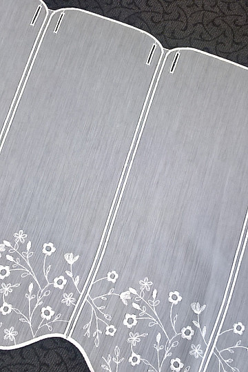 Bestickter Vorhang für Buntglasfenster GERSTER 11648 BLUMEN