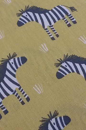 Baumwollstoff ZEBRA gelbgrün