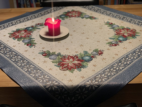 Weihnachtsteppiche Tischdecken und Schals CHRISTMAS STAR II blau
