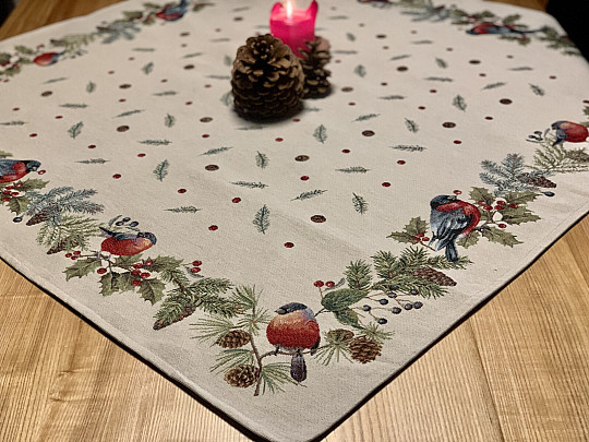 Gobelin-Tischdecke und Schal BULL BIRD