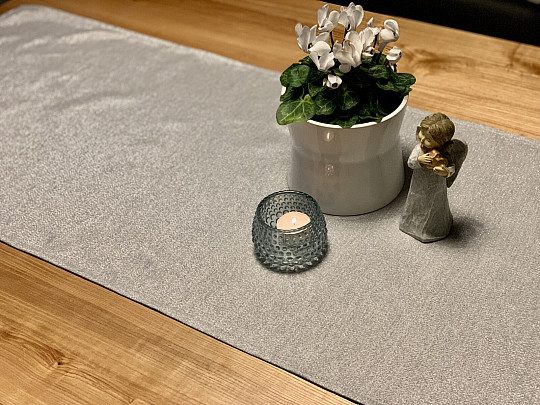 Weihnachtstischdecken und Schals FLASH SILVER grau