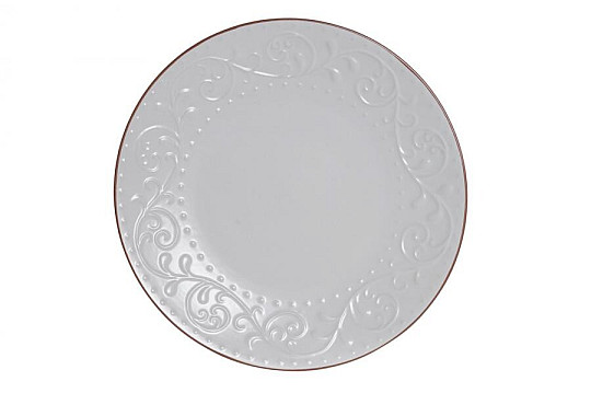Teller flach WHITE RELIEF 27,5x2cm weiß
