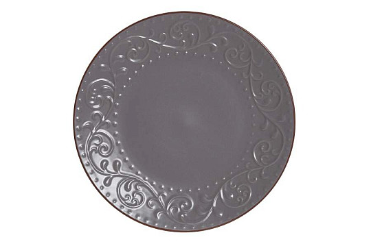 Flacher Teller GREY RELIEF 27,5x2cm grau