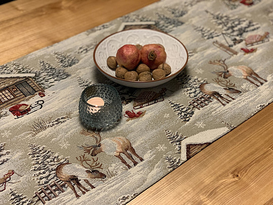 Gobelin-Tischdecke, Schal WINTERLANDSCHAFT ALL