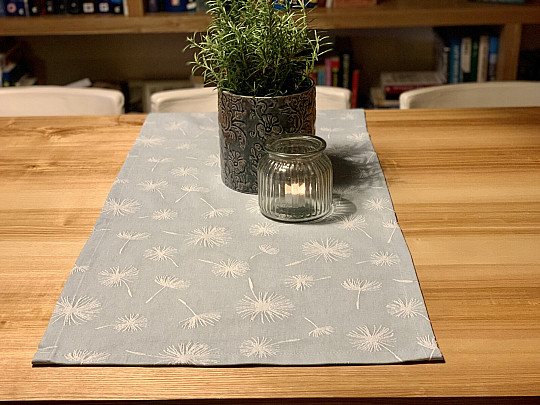 Tischdecke und Schal LÖWENZAHN st. Türkis