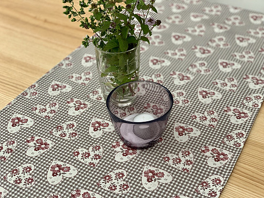 Tischdecke und Schal TOSCANA VALERY 17 HERZEN