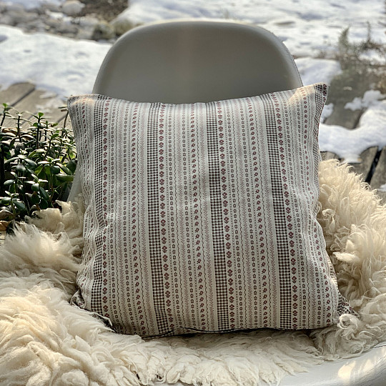 Kissenbezug TOSCANA RIGA STRIPE weinrot