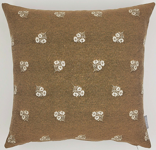 Dekorativer Bezug ALPENBLUMEN Jacquard BRAUN