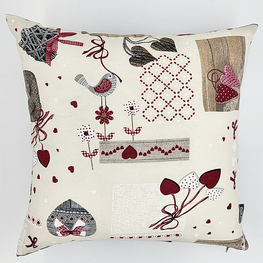 Dekorativer Kissenbezug TM PATCHWORK bordeauxrot