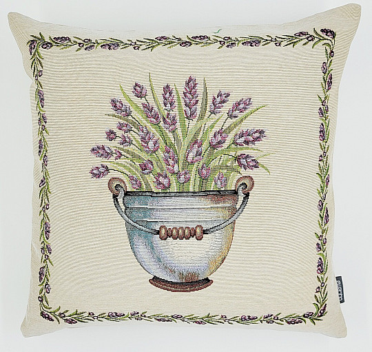 Gobelin-Kissenbezug LAVENDER IN EINEM EIMER