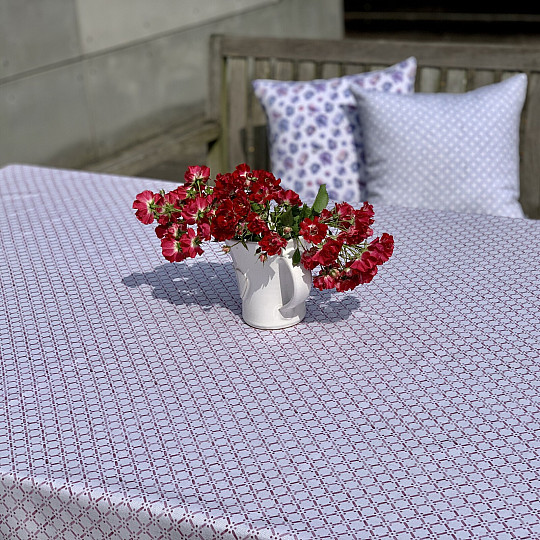 Tischdecke und Schal MONTANA ALTES ROSA GITTER