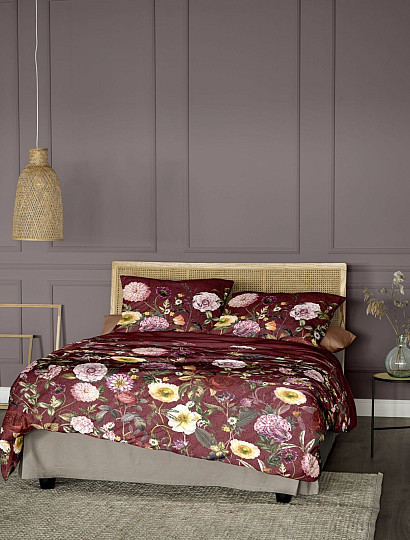 IRISETTE luxuriöser Baumwollsatin WAVE 8576-60 ROSE BORDEAUX