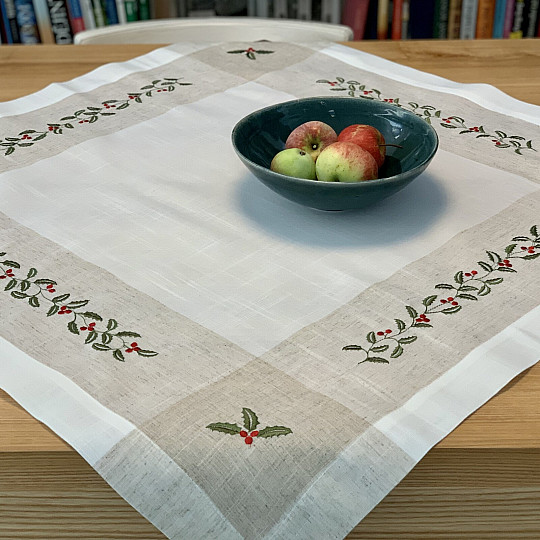 Tischdecke Zweige Mistelrahmen