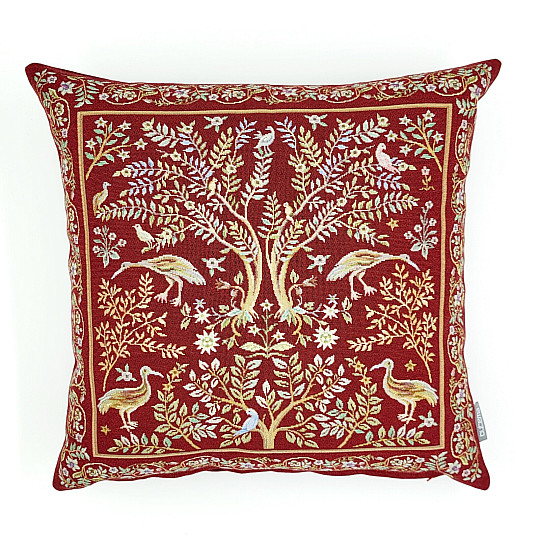 Gobelin-Kissenbezug WILLIAM MORRIS burgunderrot