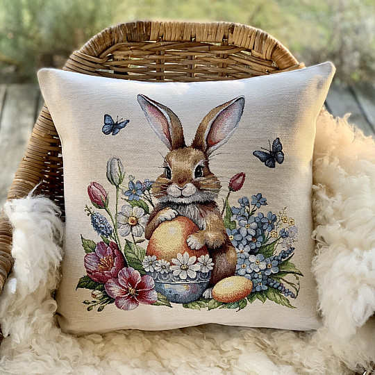Osterteppich mit JAGD UND GELBEN EIER