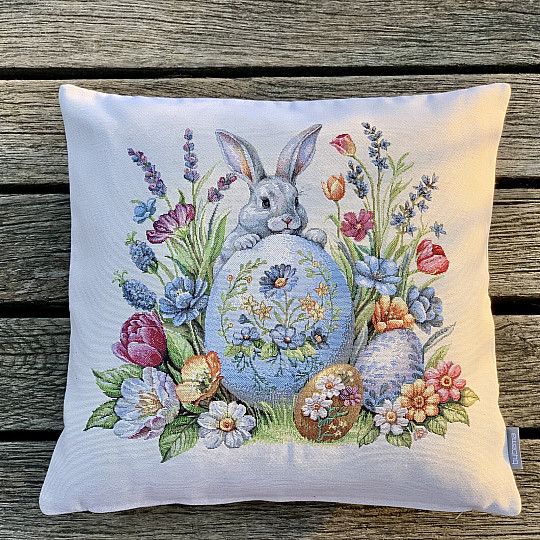 Gobelin-Kissenbezug NACKTE UND BLAUE EIER