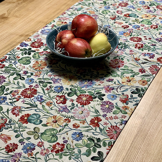 Gobelin-Tischdecke und Schal SCARLET - SOMMERWIESE