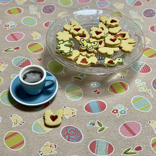 Ostertischdecke BEMALTE AUBERGINE