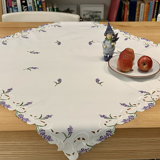 Bestickte Tischdecke LAVENDEL
