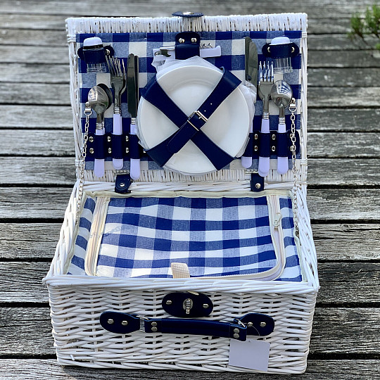 Picknickkorb GARDEN weiß für 4 Personen