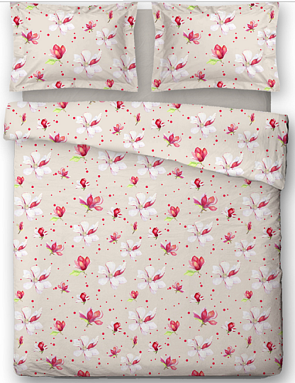 Baumwoll-Satin-Bettwäsche MAGNOLIE