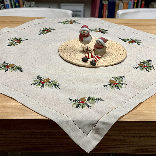 Bestickte Tischdecke BUNTE Zweige