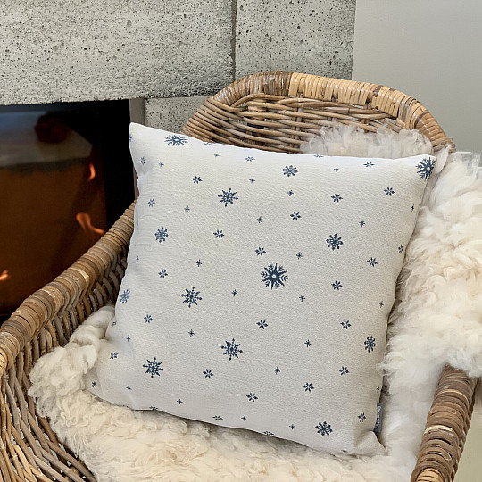 Weihnachts-Gobelinbezug Feine Flocken BLAU