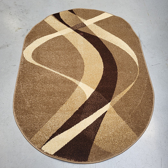 Ovaler Teppich Braunbeige