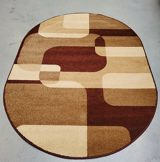 Ovaler Teppich Sepiabraun