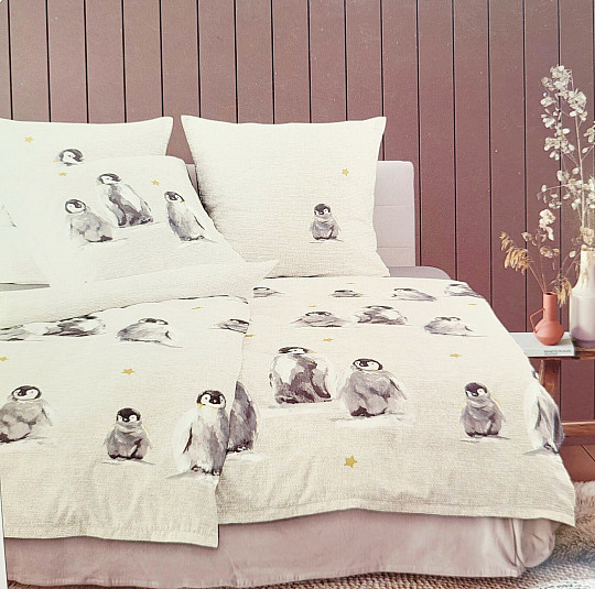 Luxus-Flanellbettwäsche IRISETTE PANDA 8645-80 PINGUINE