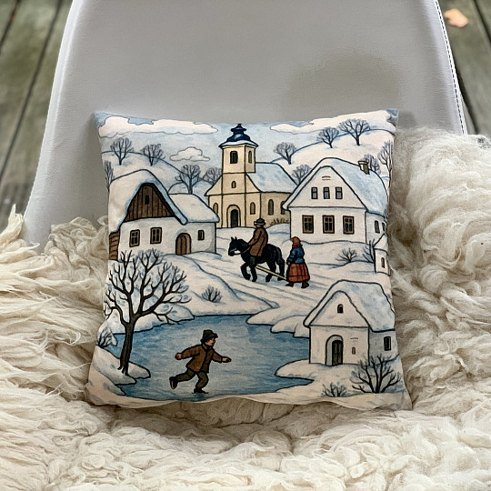 Weihnachtsdeko-Cover SATTELAUFLIEGER IM WINTER