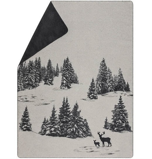 Decke DF SAVONA SNOWY DEER grau
