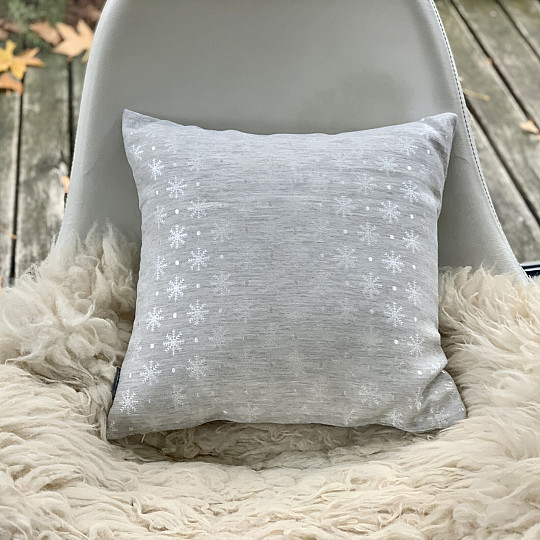 Weihnachtsdekorabdeckung FLAKE GREY - SILBER