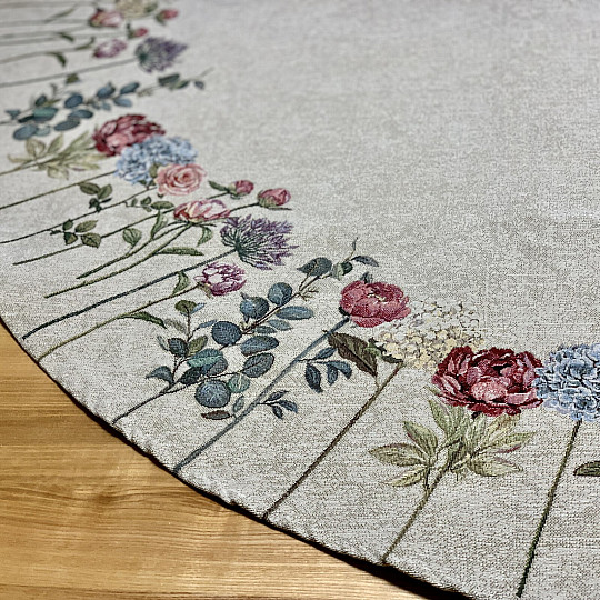 Runde Wandteppich-Tischdecke FLORES TIME