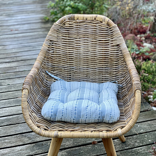 Sitzkissen Toscana Valery Riga, gestreift blau