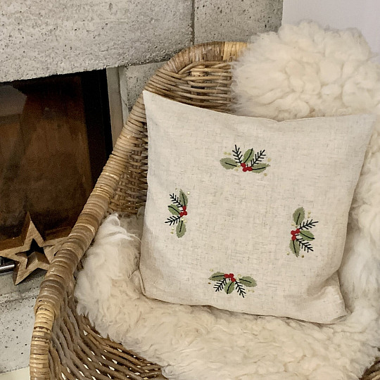 Bestickter Bezug BUNTE Zweige