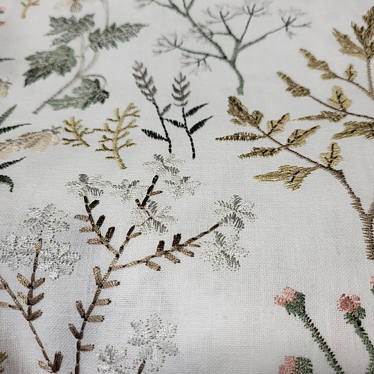 Bestickter Schal GINGER WHITE