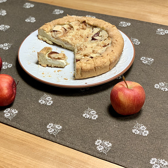 Jacquard-Schal ALPINE FLOWERS BRAUN