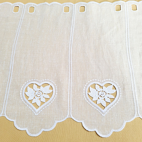 Buntglasvorhang WEISSES HERZ